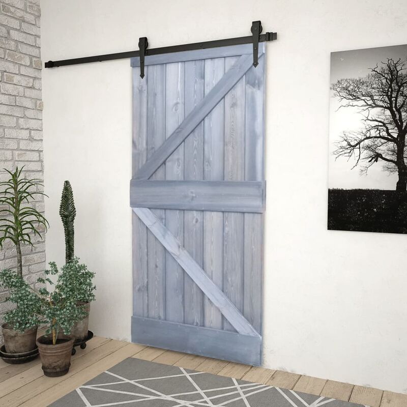 

BHD - Puerta de madera maciza de pino gris 80x210 cm