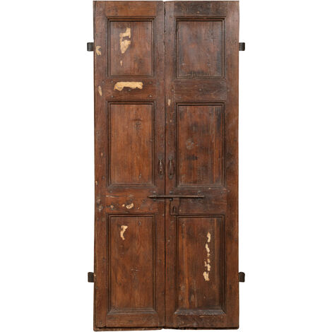 Puerta de madera maciza y hierro para interior o exterior, antigua y medieval