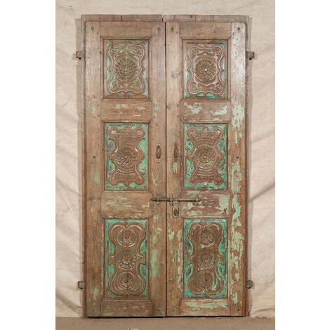 Puerta de madera maciza y hierro para uso interior o exterior antiguo y medieval deslizante