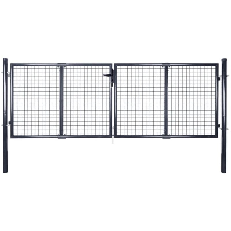 

Puerta de Malla de Jardín Acero Galvanizado Gris 289x125 cm - Gris - Vidaxl