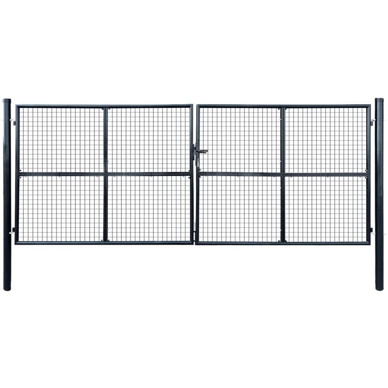 

Puerta de malla de jardín acero galvanizado 400x150 cm gris