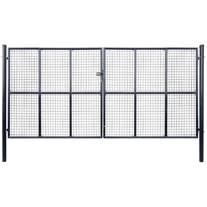 

Puerta de malla de jardín acero galvanizado 400x200 cm gris - Gris - Vidaxl