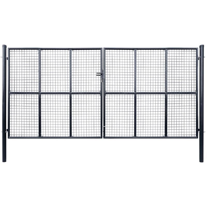 

Puerta de malla de jardín acero galvanizado 400x175 cm gris - Gris - Vidaxl