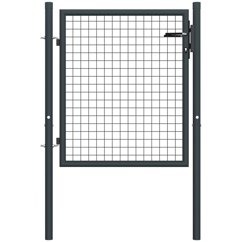 

Puerta de malla de jardin acero galvanizado gris 100x125 cm