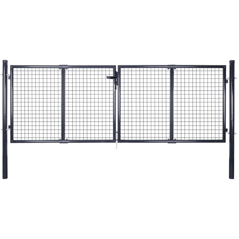 

Puerta de malla de jardín acero galvanizado gris 289x100 cm
