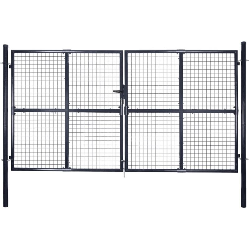 

Puerta de malla de jardín acero galvanizado gris 289x150 cm