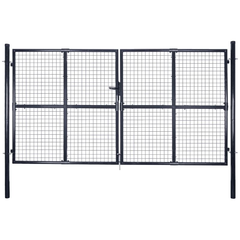 

BHD - Puerta de malla de jardín acero galvanizado gris 289x200 cm