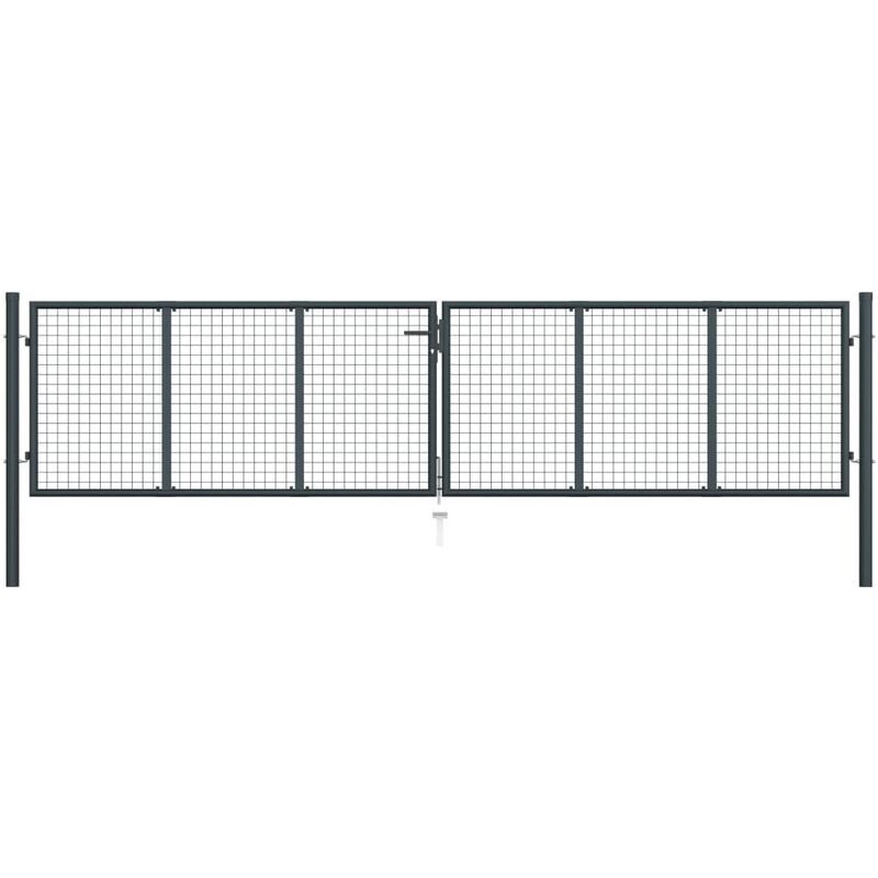 

Puerta de malla de jardín acero galvanizado gris 400x125 cm
