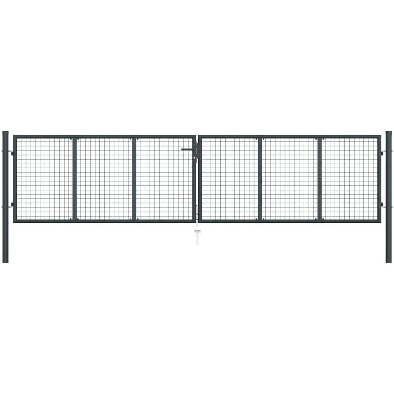 

Puerta de malla de jardín acero galvanizado gris 400x150 cm