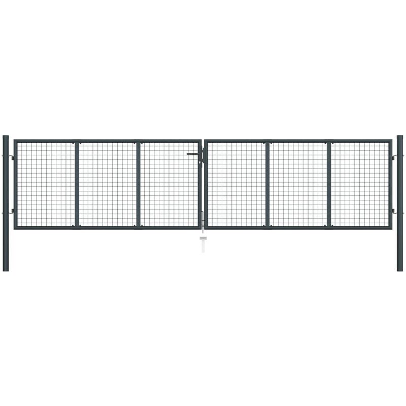

Puerta de malla de jardín acero galvanizado gris 400x175 cm