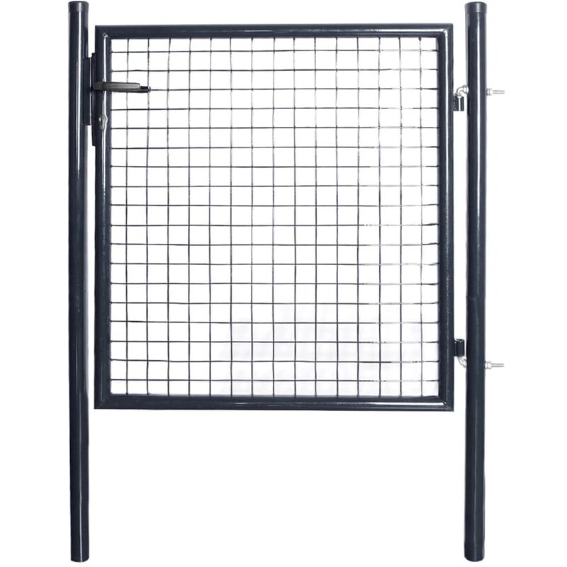 

Puerta de malla de jardín acero galvanizado gris 85,5x100 cm