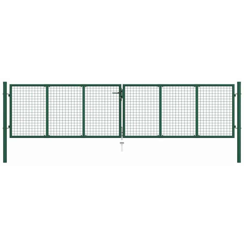 

Puerta de malla de jardin acero verde 400x75 cm