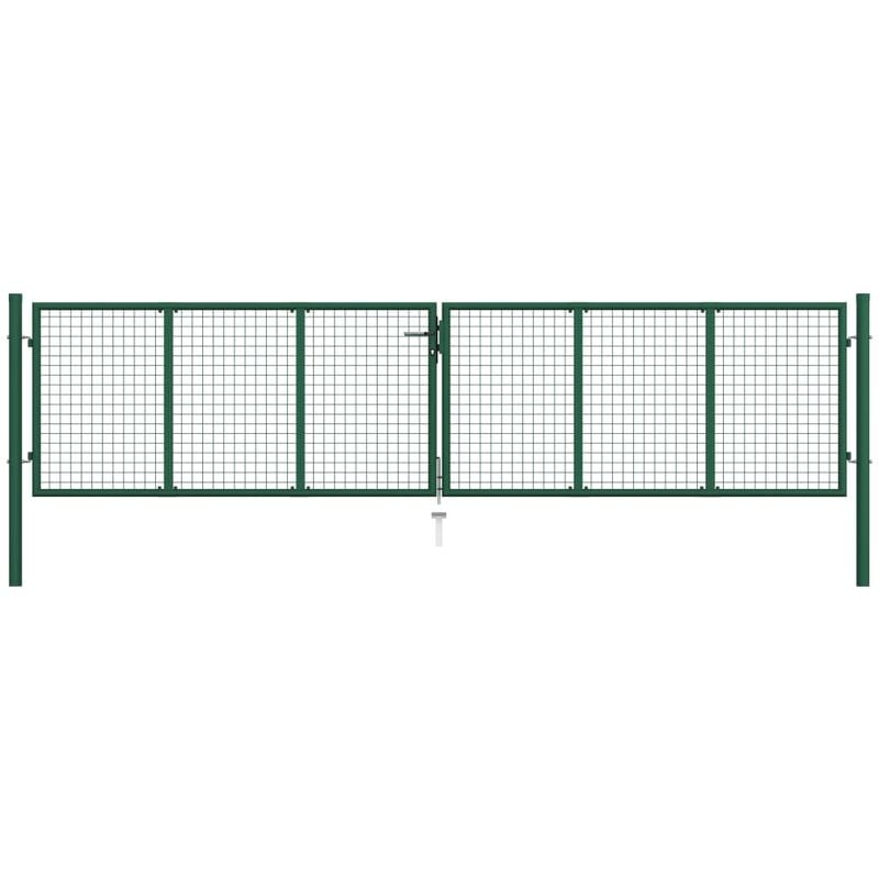

Puerta de malla de jardín acero verde 400x75 cm - Verde - Vidaxl