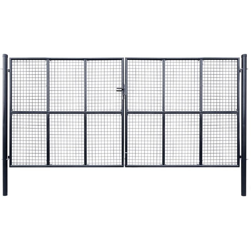 

Puerta de malla de jardin acero galvanizado 400x175 cm gris