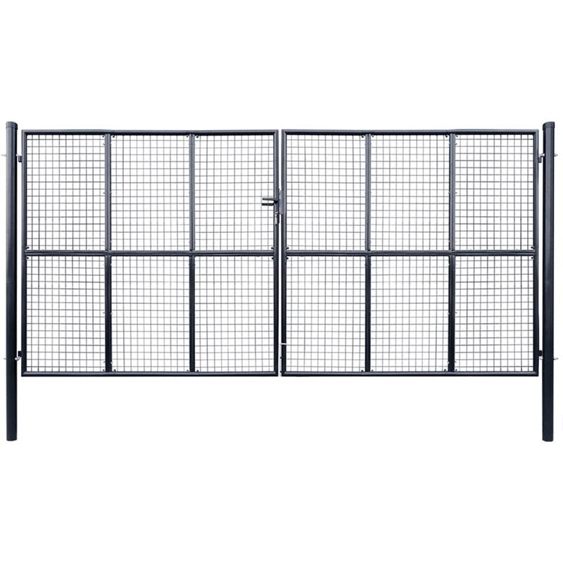 

Youthup - Puerta de malla de jardín acero galvanizado 400x175 cm gris - Gris