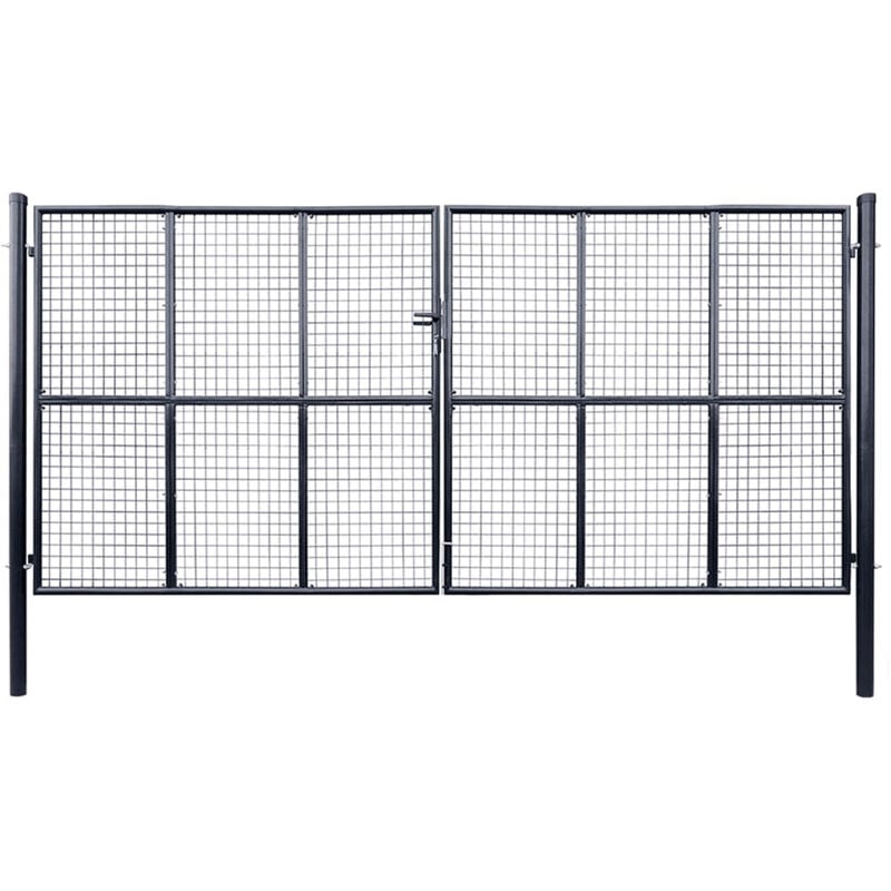 

Puerta de malla de jardin acero galvanizado 400x200 cm gris