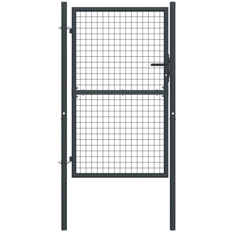 

Puerta de malla de jardín acero galvanizado gris 100x250 cm - Gris