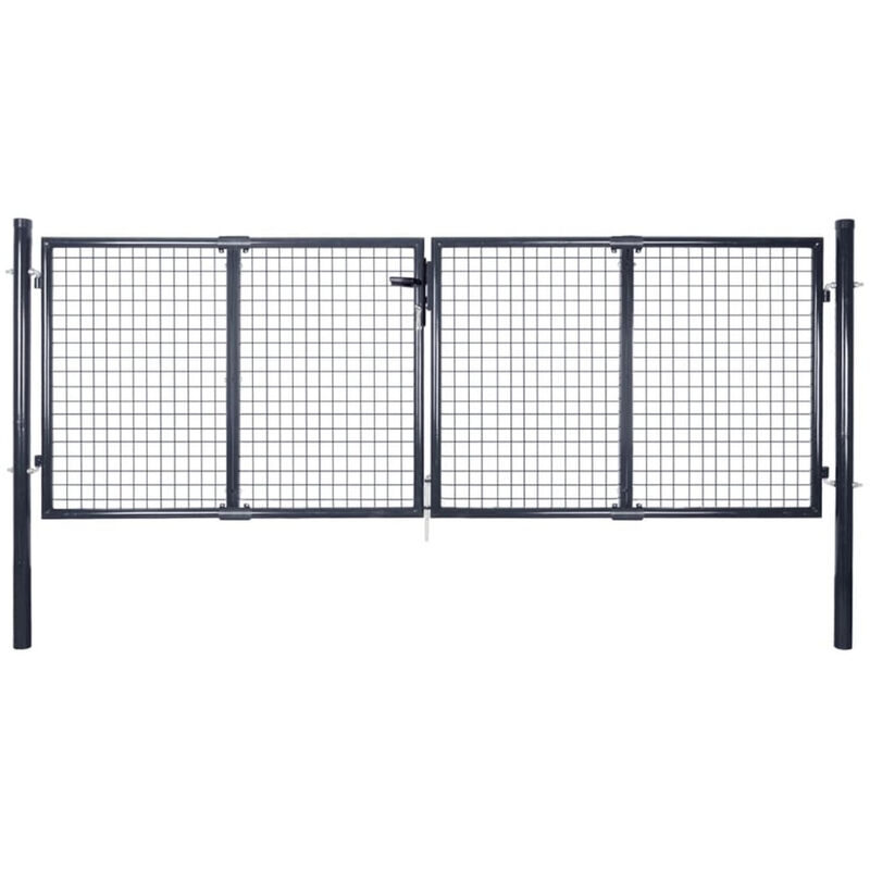 

Puerta de malla de jardin acero galvanizado gris 289x125 cm