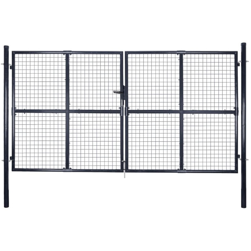 

Puerta de malla de jardin acero galvanizado gris 289x200 cm