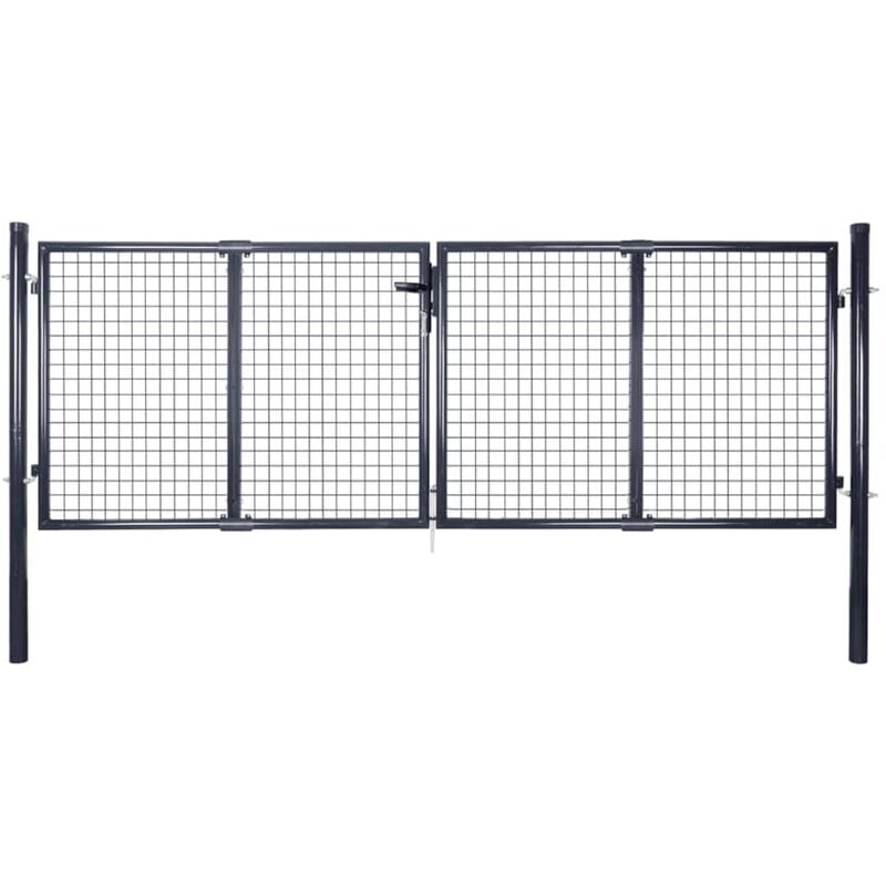 

Puerta de malla de jardín acero galvanizado gris 289x75 cm - Gris