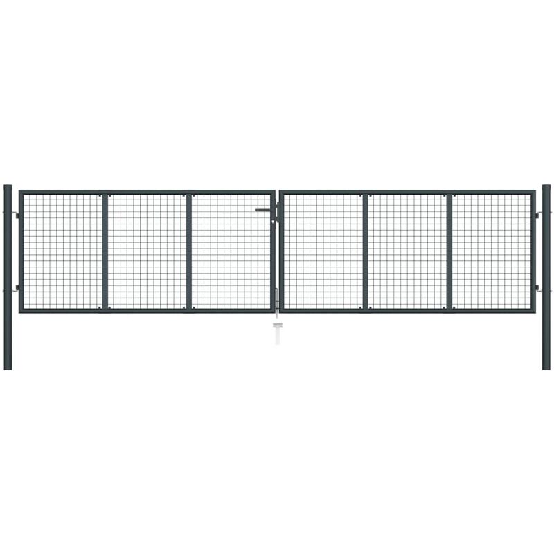 

Puerta de malla de jardín acero galvanizado gris 400x150 cm - Gris