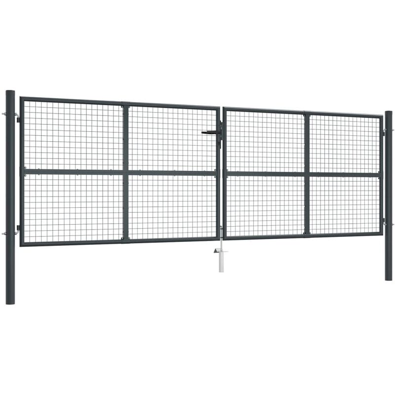 

Puerta de malla de jardín acero galvanizado gris 400x175 cm - Gris