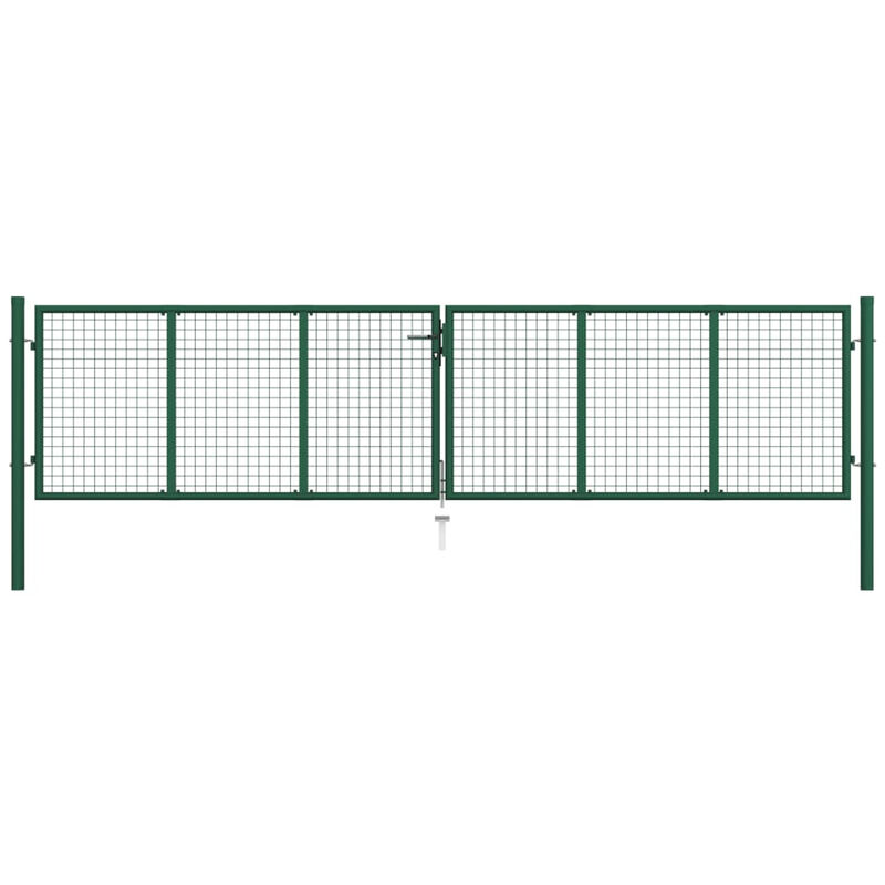 

Puerta de malla para jardin de acero verde 400x125 cm