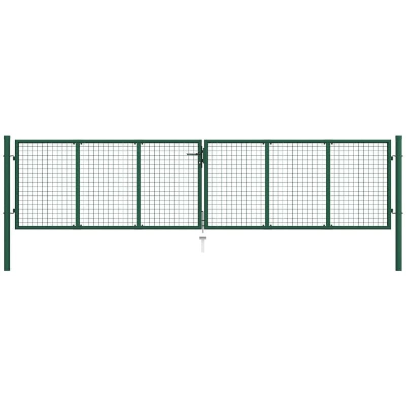 

Puerta de malla para jardín de acero verde 400x125 cm