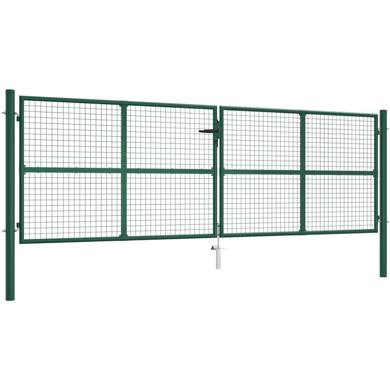 

Puerta de malla para jardín de acero verde 400x125 cm - Verde - Vidaxl