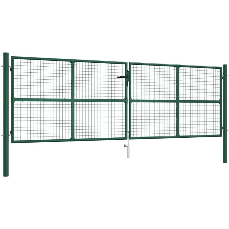 

Puerta de malla para jardín de acero verde 400x125 cm - Verde