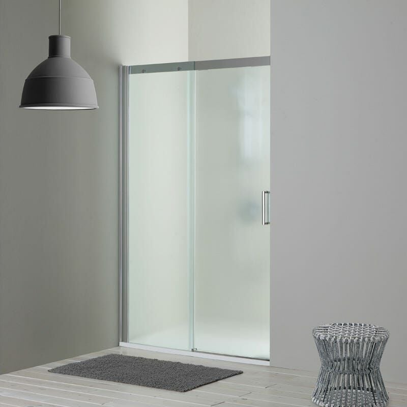 

Puerta De Nicho Para Ducha De 120 Cm Con Puerta Fija A La Izquierda Del Cristal Ahumado