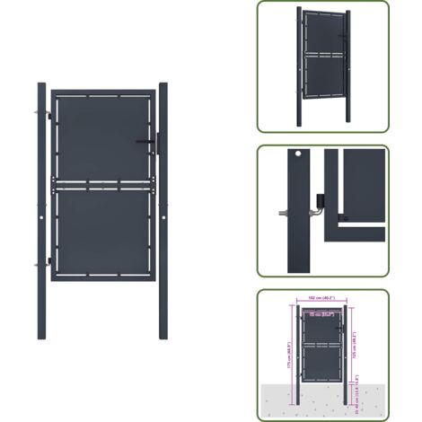 Puerta de patio - vidaXL Puerta de jardín de acero 100 x 125 cm antracita - Puerta de seguridad