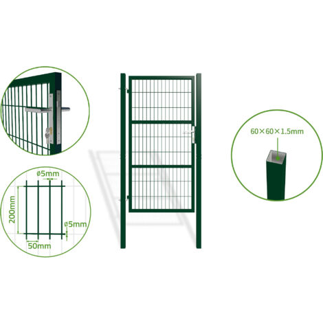 Puerta de valla 1m RAZO 100 x 180 cm Verde