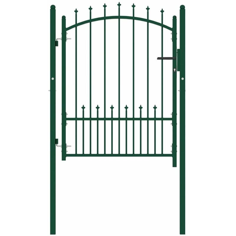 

Puerta de valla con picos acero verde 100x125 cm