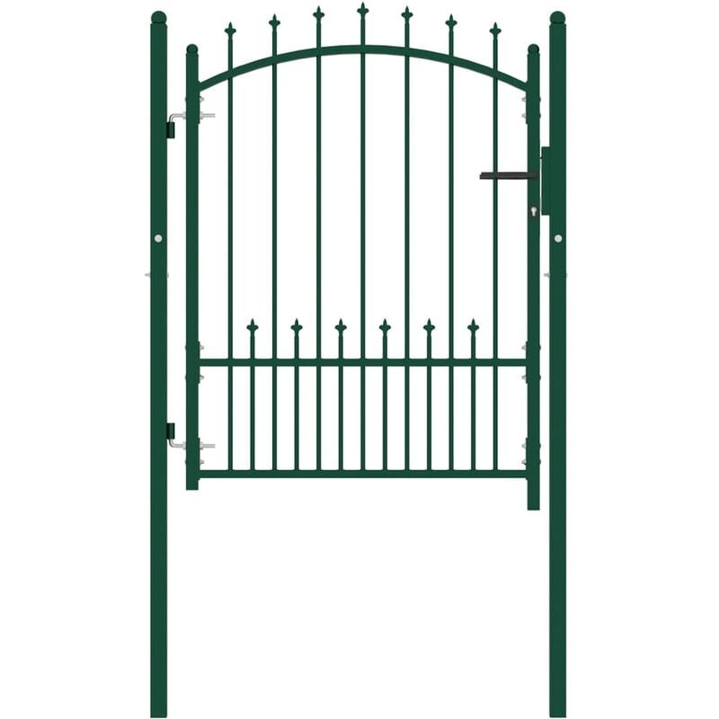 

Puerta de valla con picos acero verde 100x125 cm