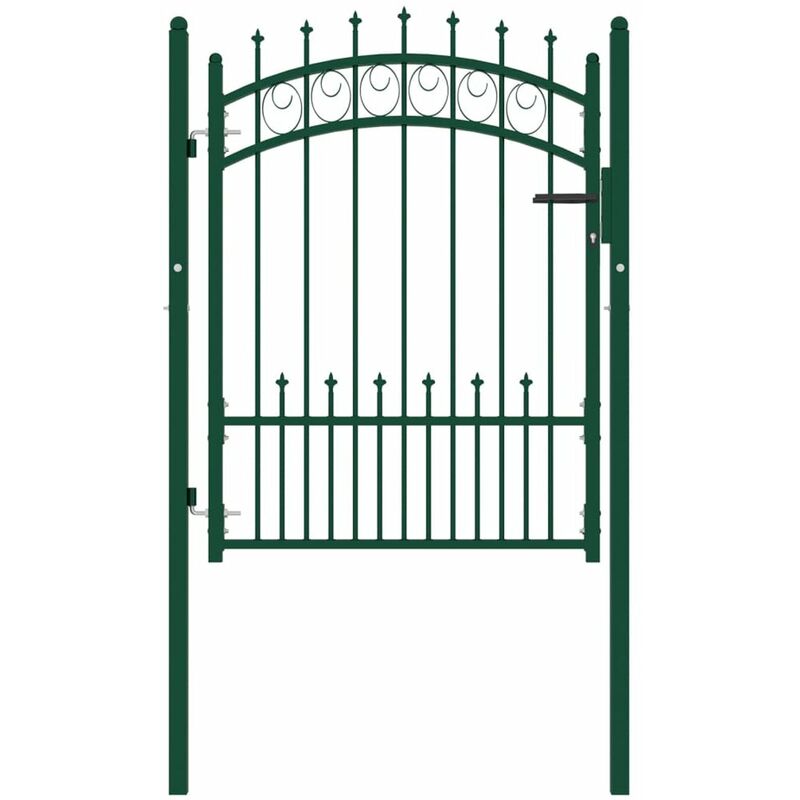 

Puerta de valla con picos acero verde 100x125 cm