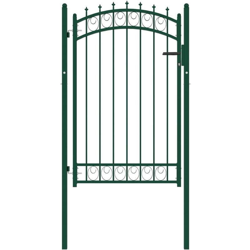 

Puerta de valla con picos acero verde 100x150 cm