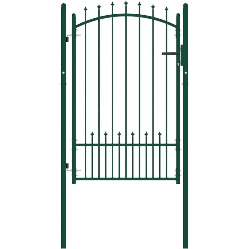 

Puerta de valla con picos acero verde 100x150 cm