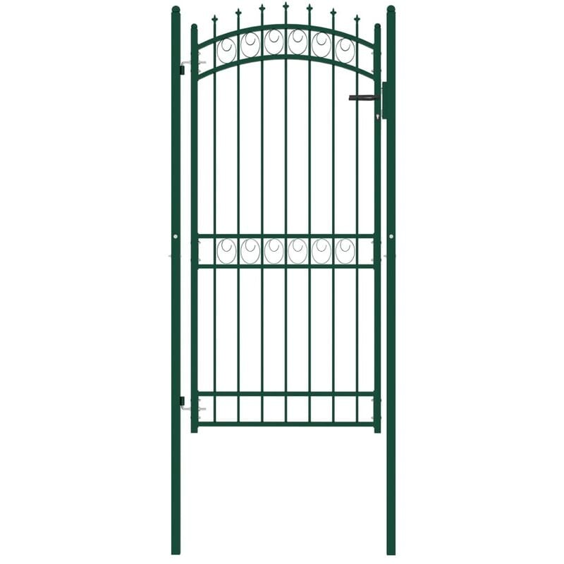 

Puerta de valla con picos acero verde 100x200 cm