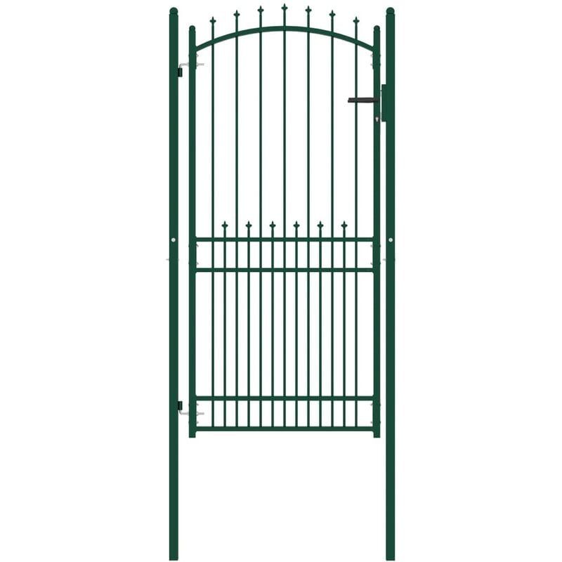 

Puerta de valla con picos acero verde 100x200 cm