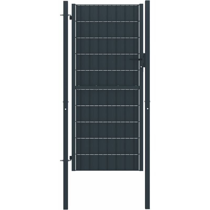 

Puerta de valla de PVC y acero gris antracita 100x124 cm - Antracita - Vidaxl
