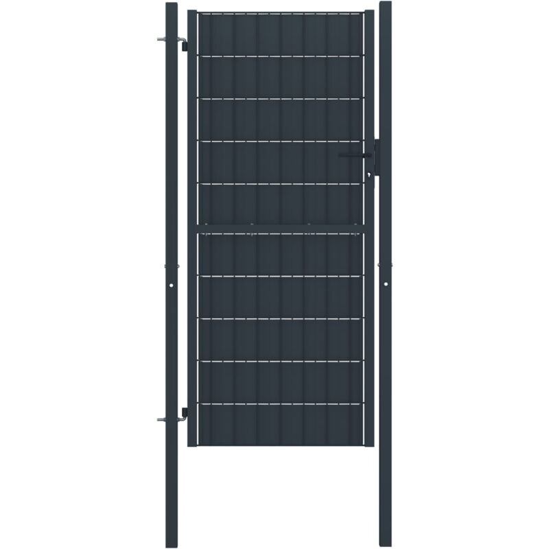 

Puerta de valla de PVC y acero gris antracita 100x164 cm - Antracita - Vidaxl