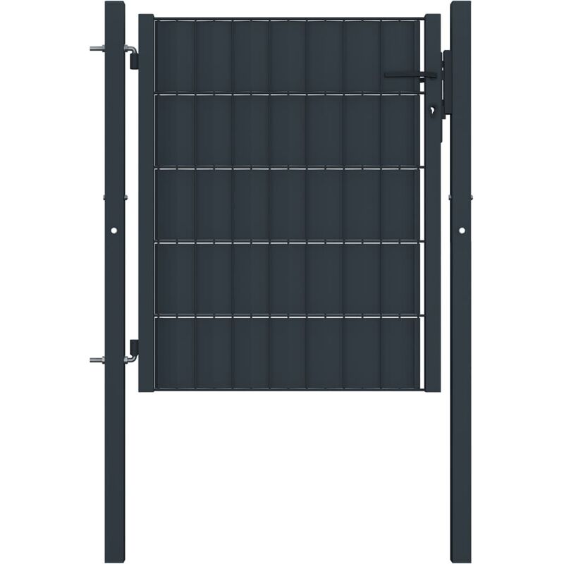 

Puerta de valla de acero gris antracita 100x81 cm - Gris