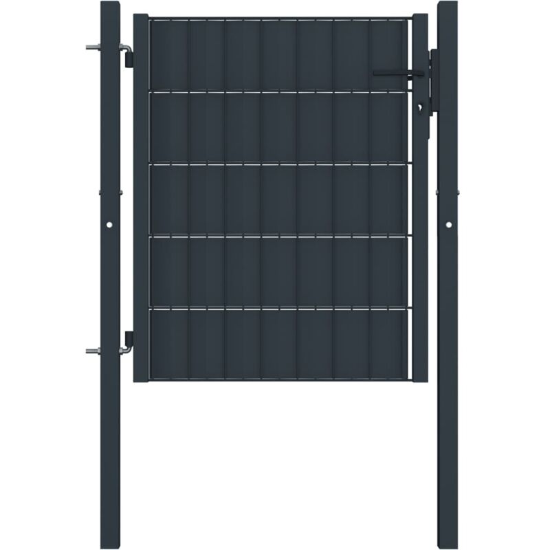 

Puerta de valla de PVC y acero gris antracita 100x81 cm - Antracita - Vidaxl