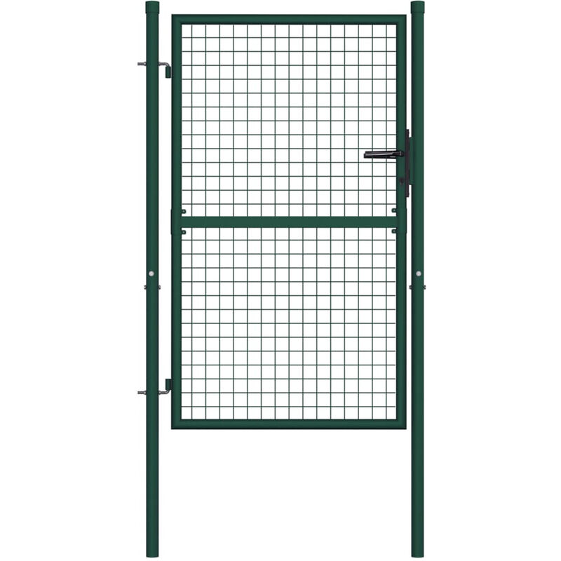 

Puerta de valla de acero verde 100x125 cm