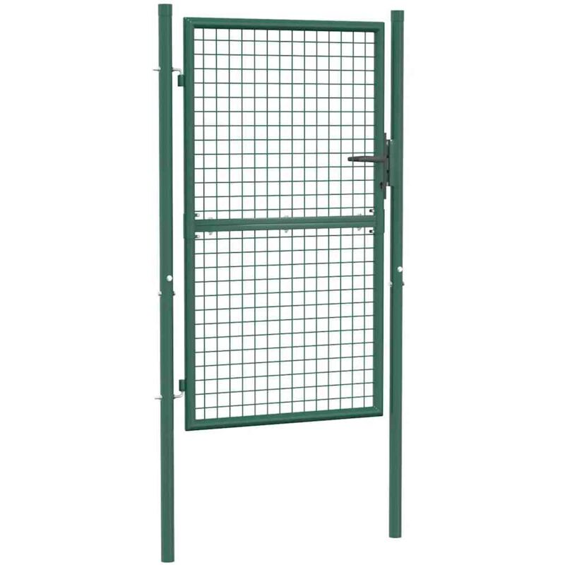 

Puerta de valla de acero verde 100x150 cm - Verde - Vidaxl