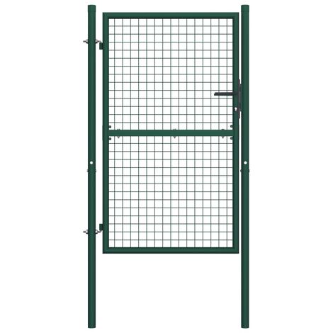 Puerta de valla de acero verde 100x150 cm