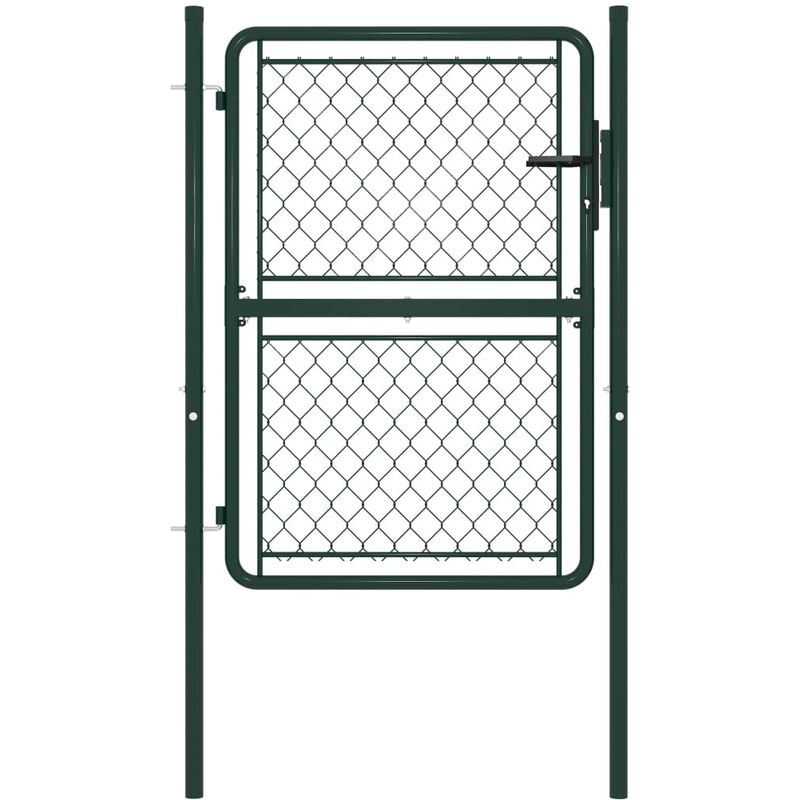 

Puerta de valla de jardín acero verde 100x125 cm