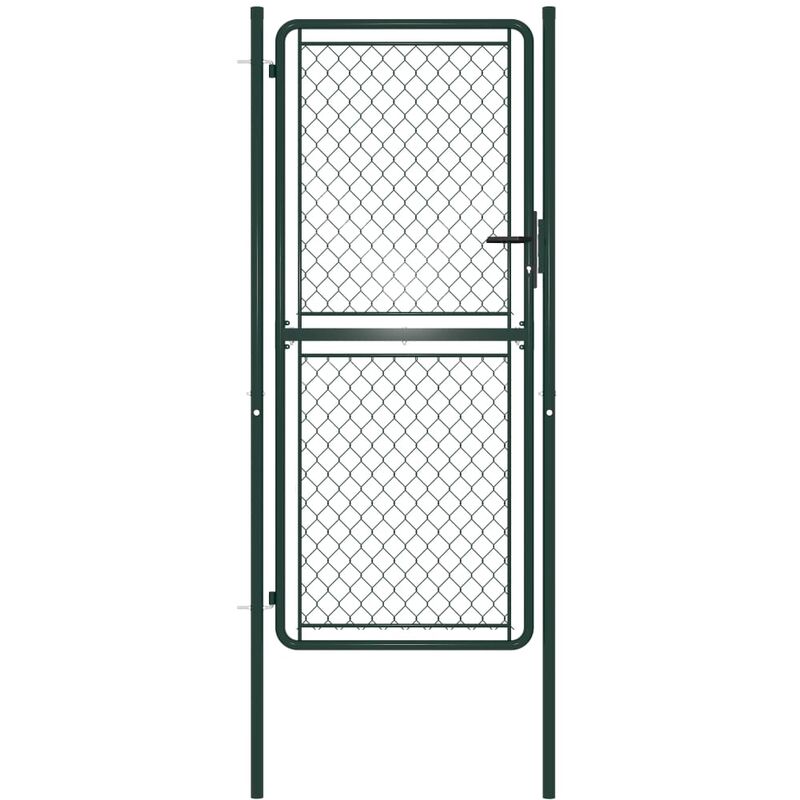 

Puerta de valla de jardín acero verde 100x175 cm