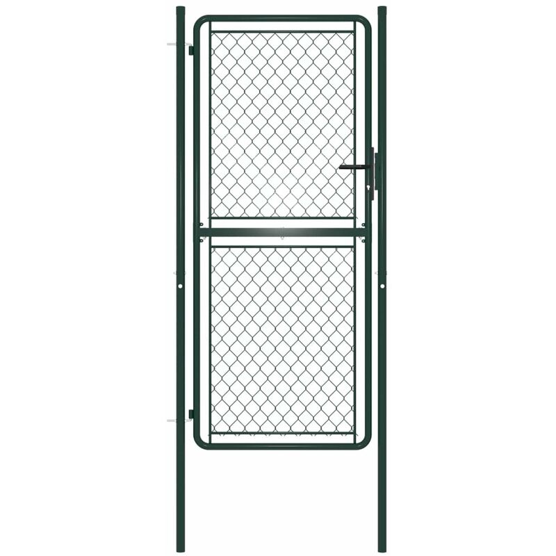 

Puerta de valla de jardin acero verde 100x175 cm